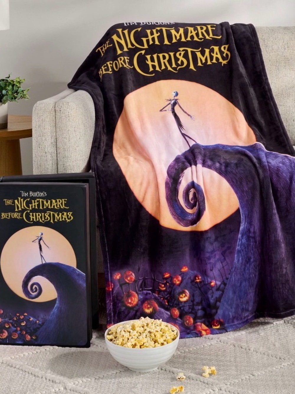 Disney Classic VHS Boxed Throw Blanket 50" × 70" Nightmare Before Christmas